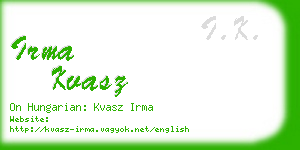 irma kvasz business card